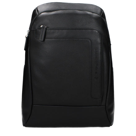 Piquadro Black Leather Backpack Piquadro