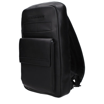 Piquadro Black Leather Backpack Piquadro