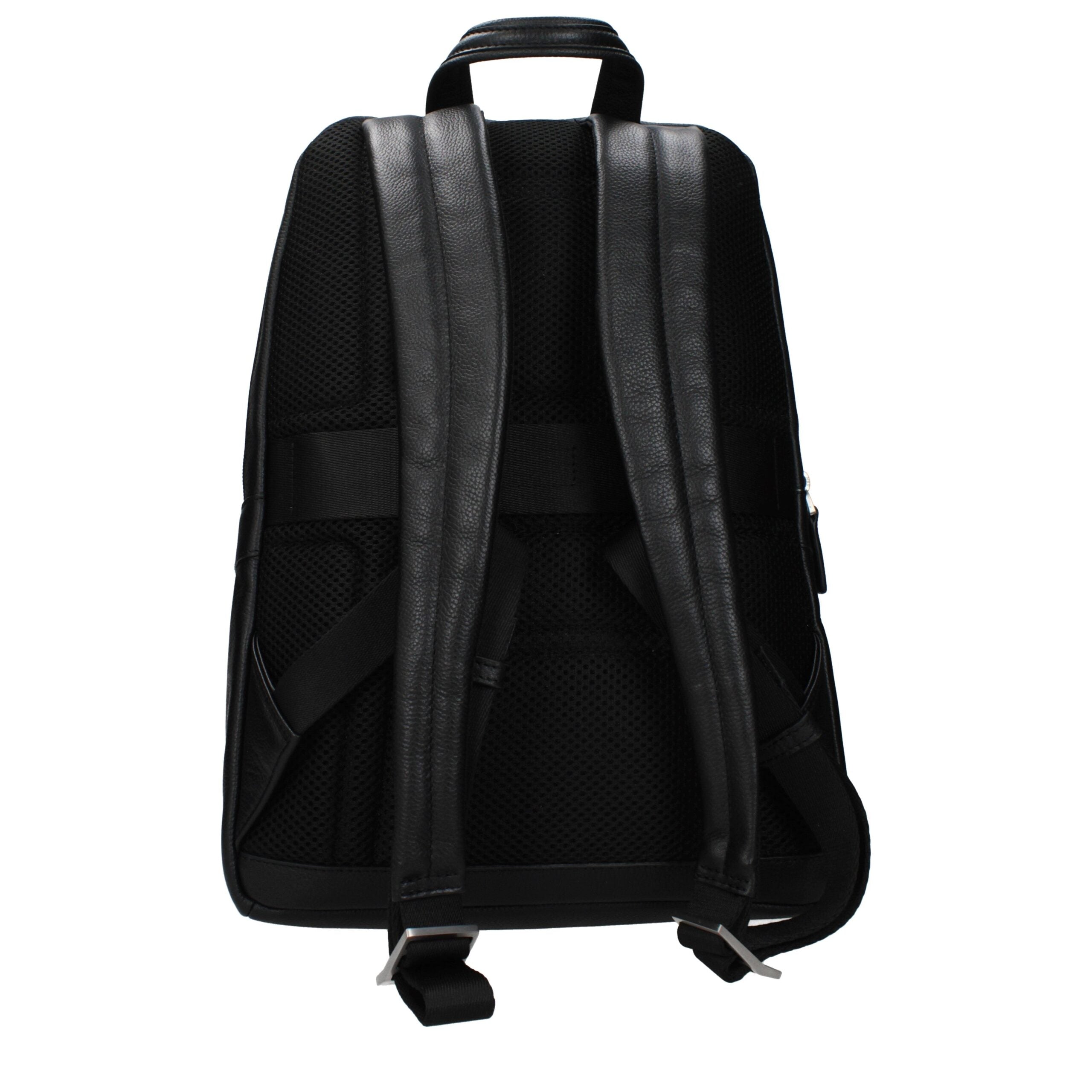 Piquadro Black Leather Backpack Piquadro