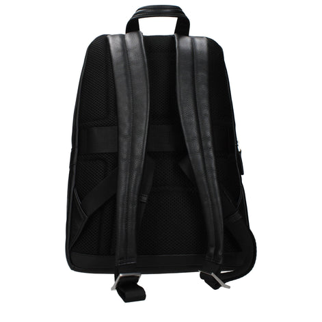 Piquadro Black Leather Backpack Piquadro