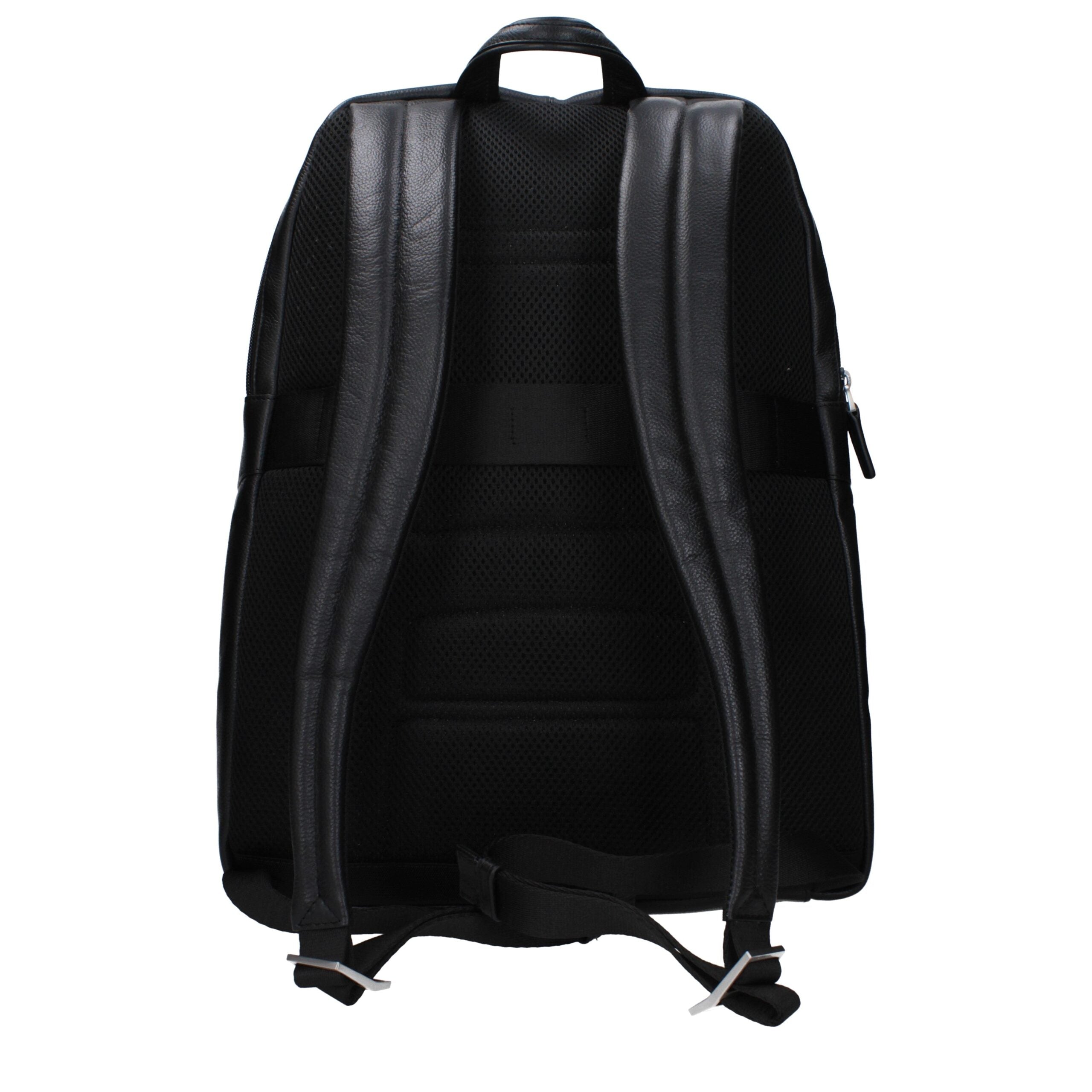 Piquadro Black Leather Backpack Piquadro