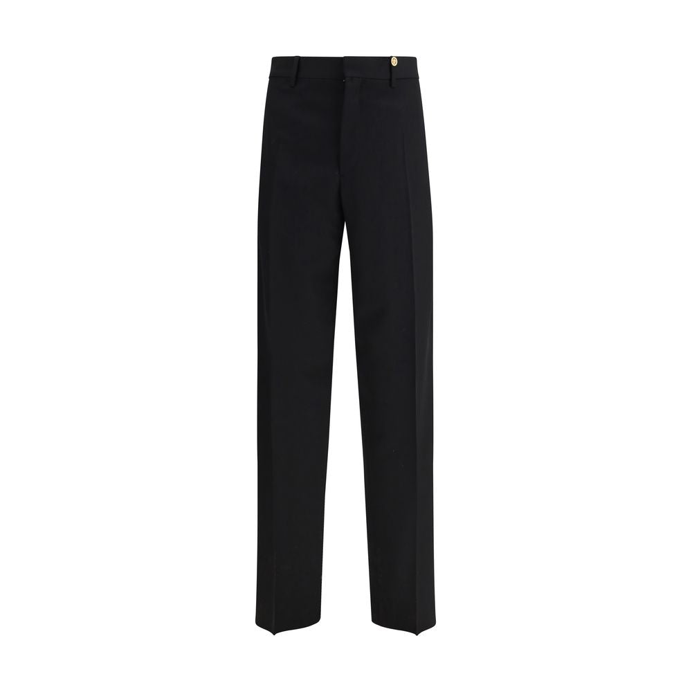 Versace Black Fleece Wool Dress Pants Versace