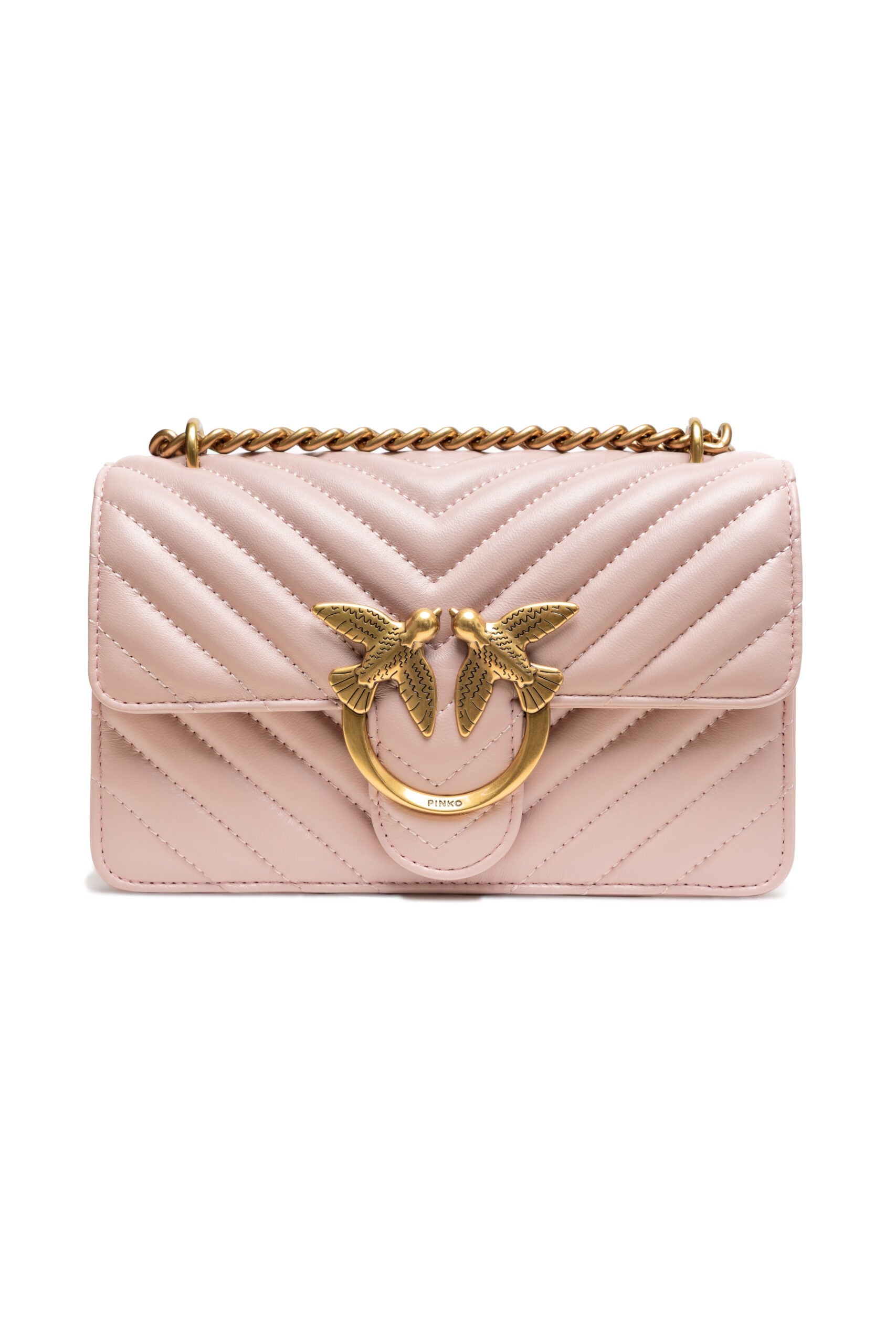 Pink Leather Love One Mini Shoulder Bag PINKO
