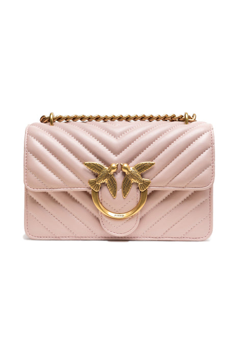 Pink Leather Love One Mini Shoulder Bag PINKO